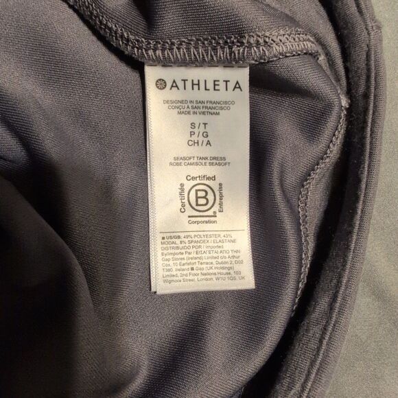 Athleta Seasoft Tank Dress Women’s Size Small Tall Shift Stretch Knit Pockets - Picture 5 of 8